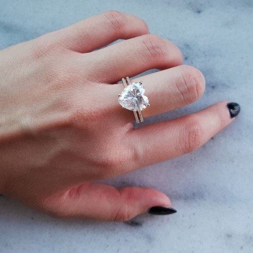 Χρυσό μονόπετρο δαχτυλίδι καρδιά Κ14 με ζιργκόν