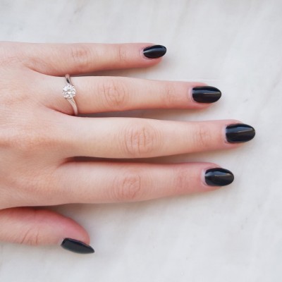 Λευκόχρυσο μονόπετρο φλόγα Κ14 με ζιργκόν