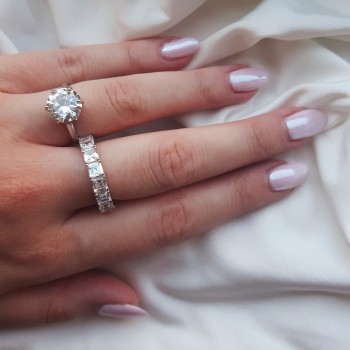 Ασημένιο σειρέ δαχτυλίδι 925 με ζιργκόν