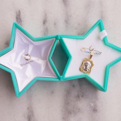 Παιδική χρυσή παραμάνα Κ9 με φυλαχτό