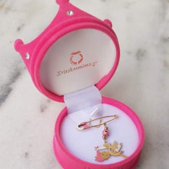 Χρυσή παραμάνα Κ9 με σμάλτο