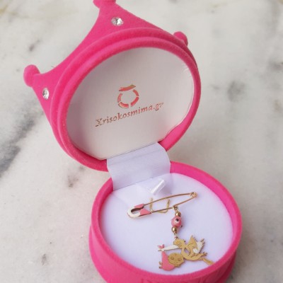 Χρυσή παραμάνα Κ9 με σμάλτο