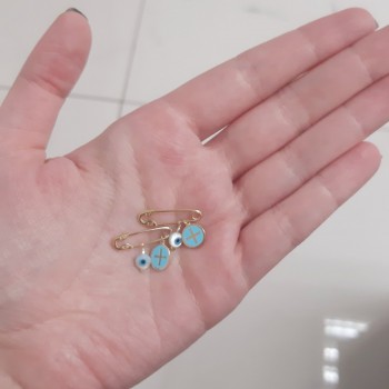 Χρυσή παραμάνα Κ9 με φυλαχτό