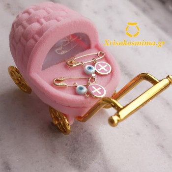 Χρυσή παραμάνα Κ9 με φυλαχτό