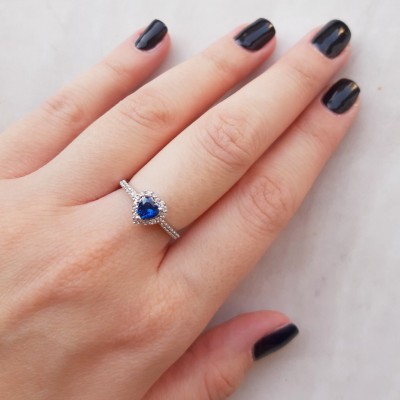 Λευκόχρυσο δαχτυλίδι καρδιά Κ14 με ζιργκόν