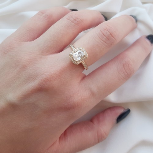 Χρυσό δαχτυλίδι Κ14 με ζιργκόν