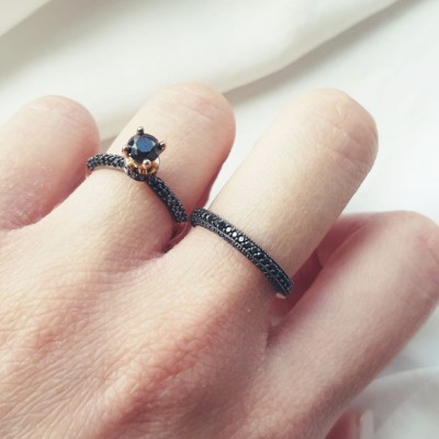 Μονόπετρο δαχτυλίδι από ροζ χρυσό Κ14 με ζιργκόν