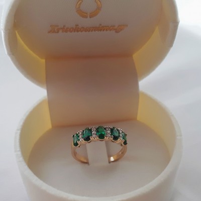 Χρυσό σειρέ δαχτυλίδι Κ14 με ζιργκόν