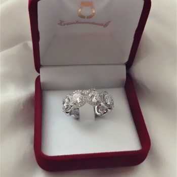 Ασημένιο ολόβερο δαχτυλίδι 925 με ζιργκόν