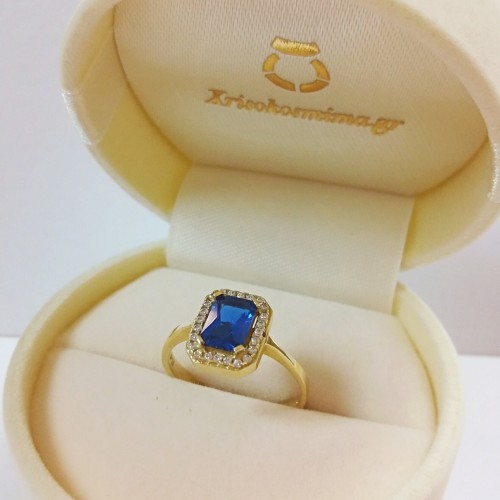 Χρυσό δαχτυλίδι Κ14 με ζιργκόν