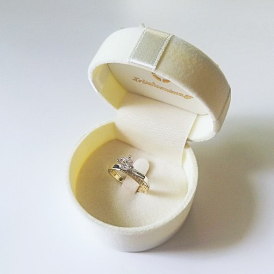 Χρυσό μονόπετρο δαχτυλίδι Κ14