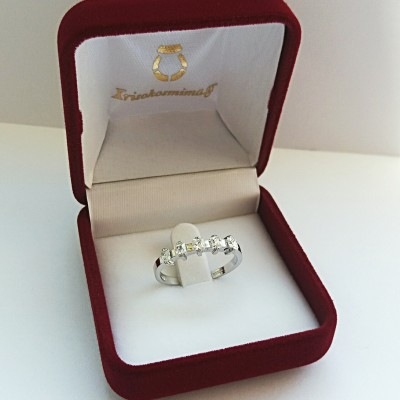 Λευκόχρυσο δαχτυλίδι σειρέ Κ14