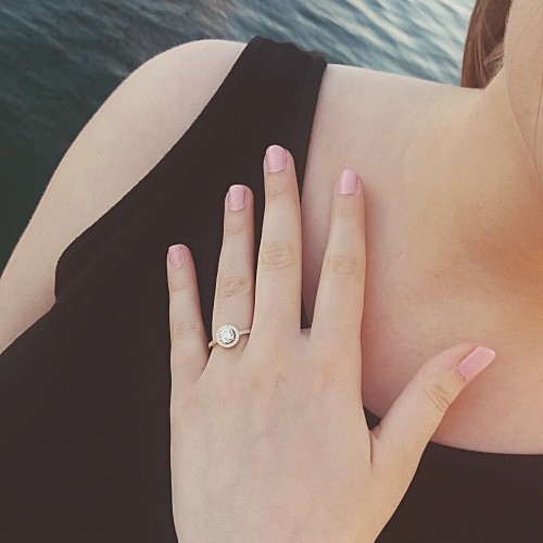 Ασημένιο επιχρυσωμένο μονόπετρο δαχτυλίδι 925 με ζιργκόν