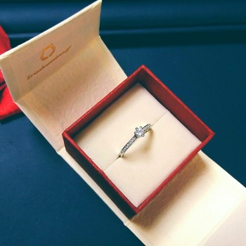 Ασημένιο μονόπετρο δαχτυλίδι 925