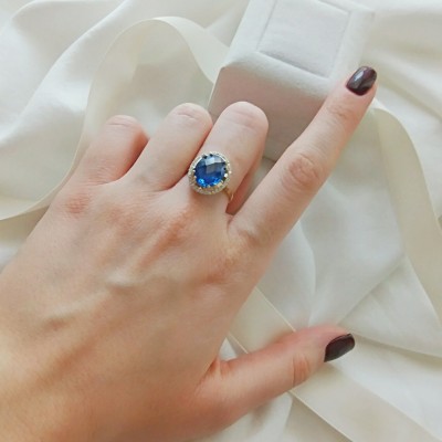 Χρυσό δαχτυλίδι ροζέτα Κ14 με ζιργκόν