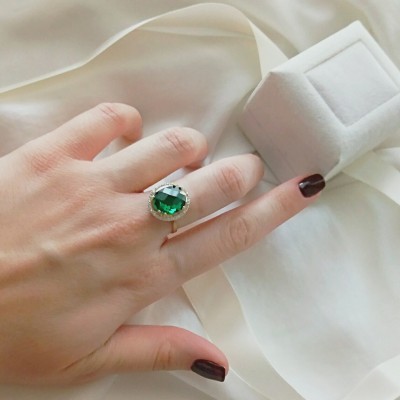 Χρυσό δαχτυλίδι ροζέτα Κ14 με ζιργκόν