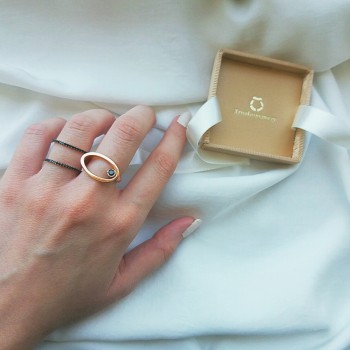 Δαχτυλίδι από ροζ χρυσό Κ14 με σπινέλιο