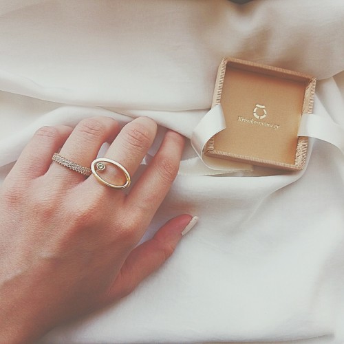 Χρυσό δαχτυλίδι Κ14 με peridot