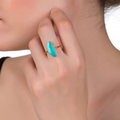 Ασημένιο επιχρυσωμένο δαχτυλίδι 925