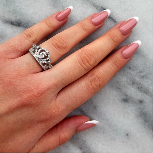 Ασημένιο δαχτυλίδι κορώνα 925