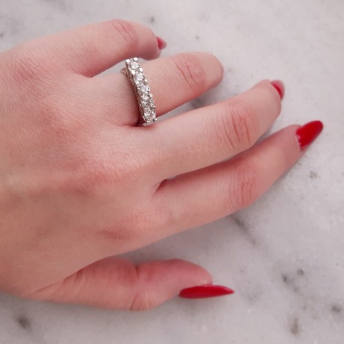 Ασημένιο σειρέ δαχτυλίδι 925 με Swarovski ζιργκόν