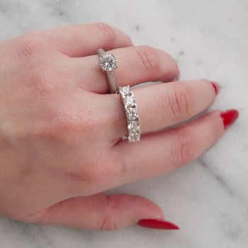 Ασημένιο μονόπετρο δαχτυλίδι 925 με ζιργκόν