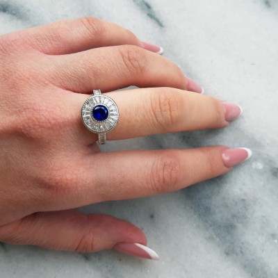 Ασημένιο δαχτυλίδι ροζέτα 925 με ζιργκόν