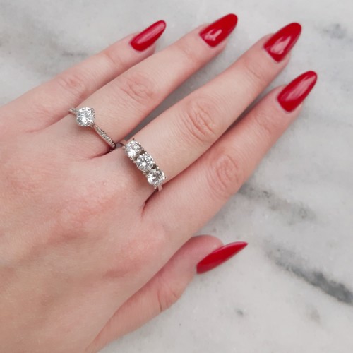 Ασημένιο σειρέ δαχτυλίδι 925 με Swarovski ζιργκόν