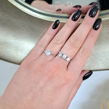 Ασημένιο σειρέ δαχτυλίδι 925 με Swarovski ζιργκόν