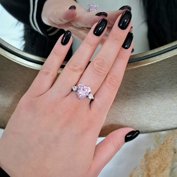 Ασημένιο δαχτυλίδι καρδιά 925 με ζιργκόν