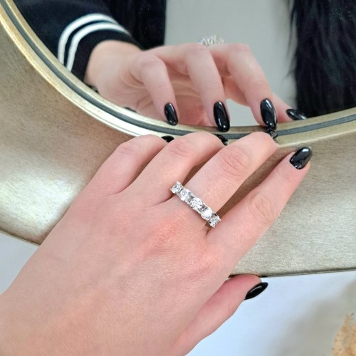 Ασημένιο σειρέ δαχτυλίδι 925 με Swarovski ζιργκόν
