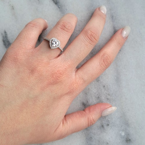 Ασημένιο δαχτυλίδι καρδιά 925