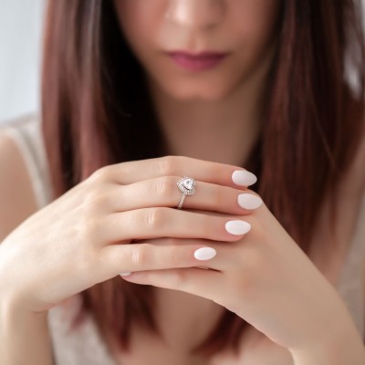 Mini set από λευκό χρυσό Κ14 με ζιργκόν