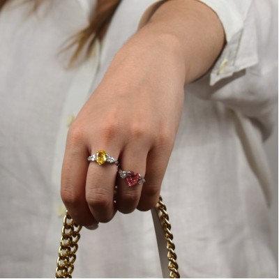 Ασημένιο δαχτυλίδι σταγόνα 925 με ζιργκόν