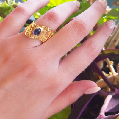 Ασημένιο επιχρυσωμένο δαχτυλίδι 925