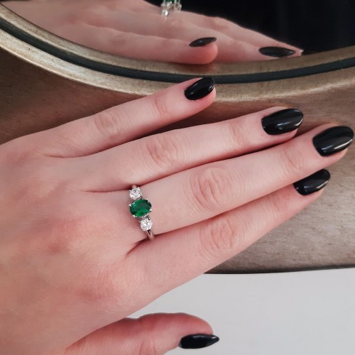 Λευκόχρυσο δαχτυλίδι Κ14 με ζιργκόν