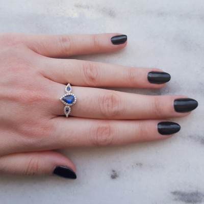 Λευκόχρυσο δαχτυλίδι Κ14 με ζιργκόν