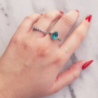 Λευκόχρυσο δαχτυλίδι Κ14 με ζιργκόν