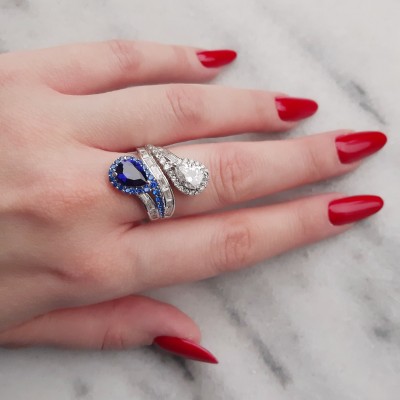 Ασημένιο δαχτυλίδι σταγόνες 925 με ζιργκόν