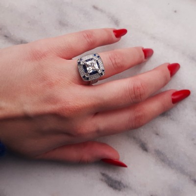 Ασημένιο δαχτυλίδι 925 με ζιργκόν