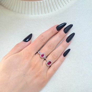 Λευκόχρυσο δαχτυλίδι Κ14 με ζιργκόν