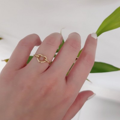 Χρυσό δαχτυλίδι καρδιά Κ14