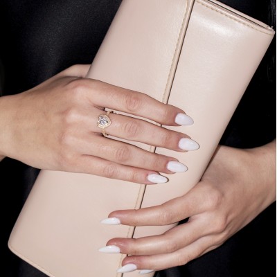 Ροζ χρυσό δαχτυλίδι καρδιά Κ14 με ζιργκόν