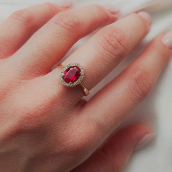 Χρυσό δαχτυλίδι fashion Κ14 με ζιργκόν