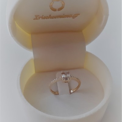 Χρυσό δαχτυλίδι Κ14 με ζιργκόν