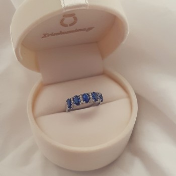 Λευκόχρυσο σειρέ δαχτυλίδι Κ14 με ζιργκόν