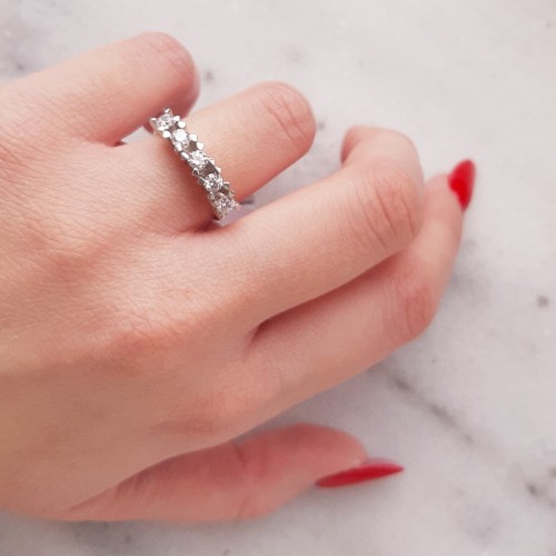 Ασημένιο σειρέ δαχτυλίδι 925 με Swarovski ζιργκόν