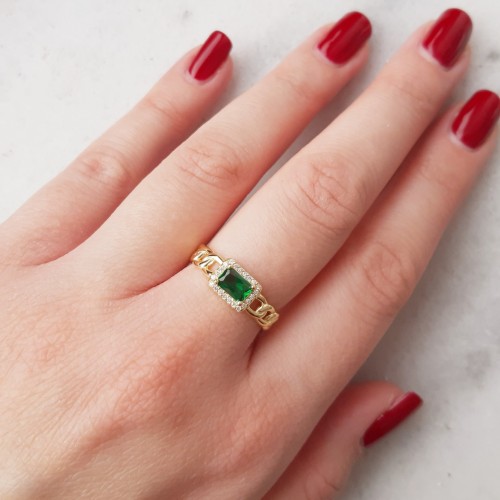 Ασημένιο επιχρυσωμένο σετ κοσμημάτων 925 με κολιέ, σκουλαρίκια, δαχτυλίδι