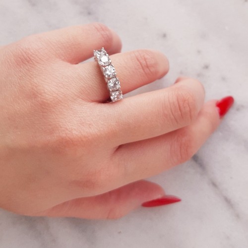 Ασημένιο σειρέ δαχτυλίδι 925 με Swarovski ζιργκόν