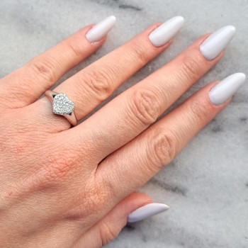 Ασημένιο δαχτυλίδι καρδιά 925 με ζιργκόν